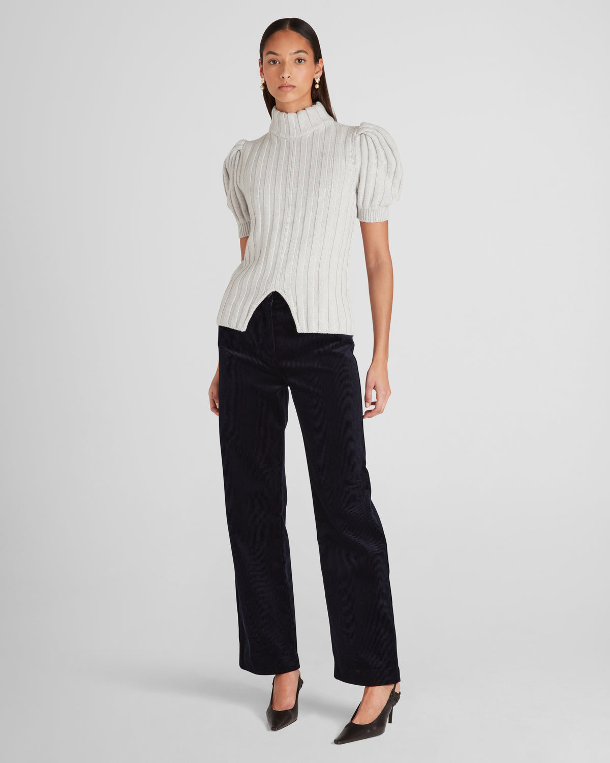 Riley Knit Sweater in feather grey Zegna Cashwool® Merino Wool
