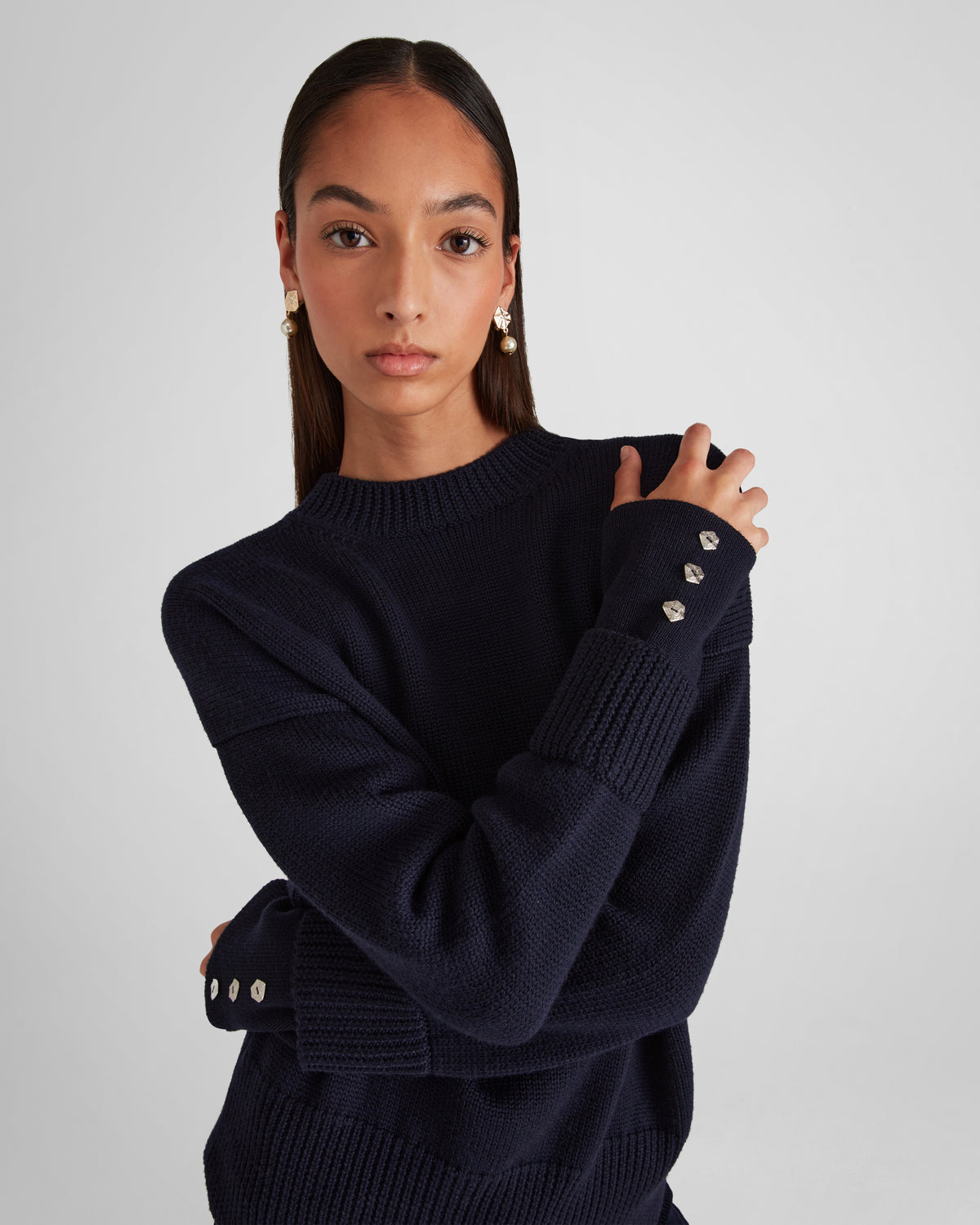 Aaron Knit Sweater in ivory Zegna Cashwool® Merino Wool