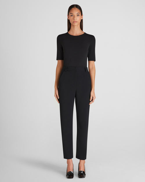Esser Top in black Silk Jersey Sontuoso