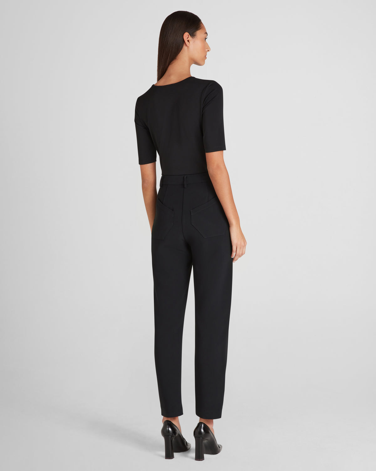 Esser Top in black Silk Jersey Sontuoso