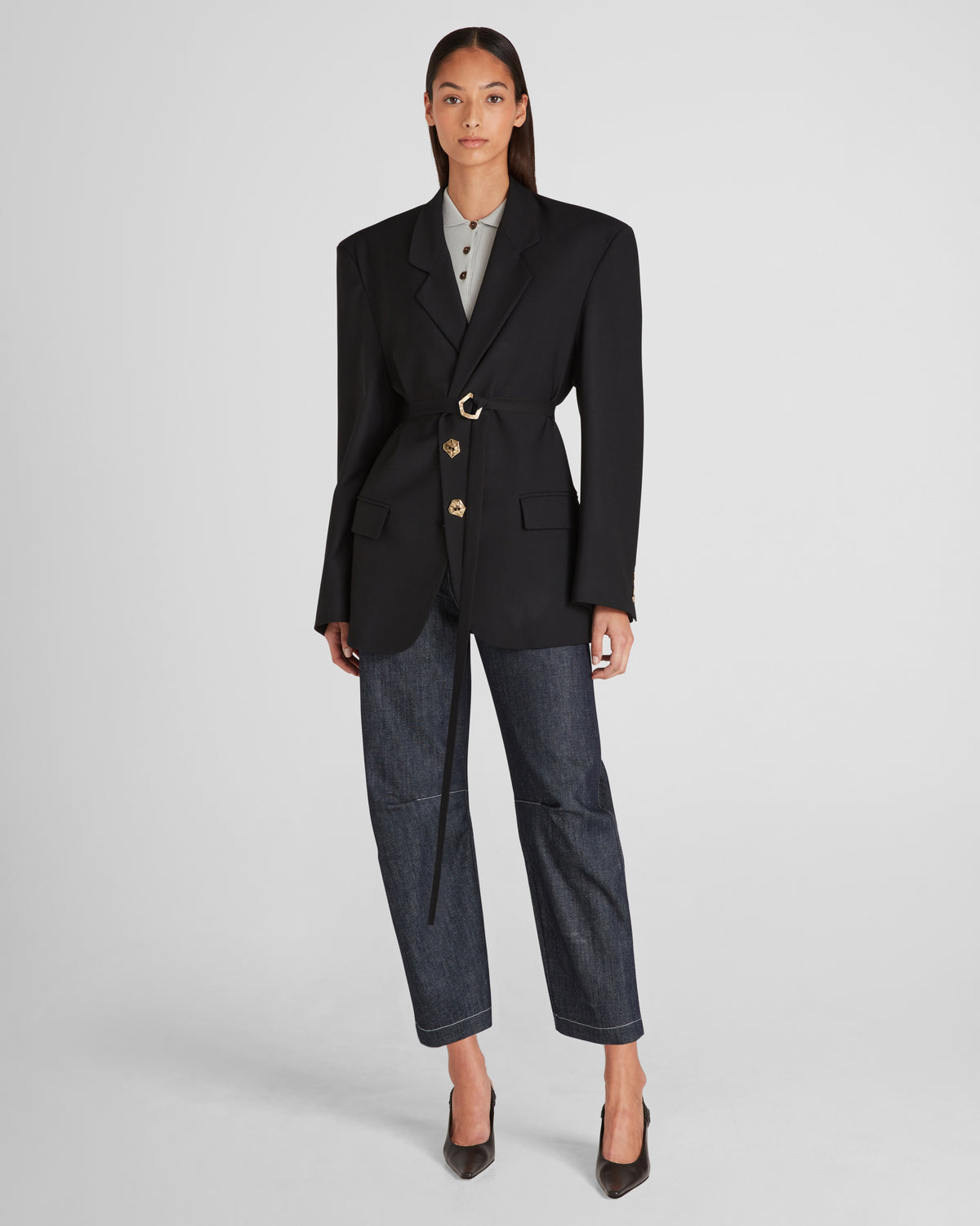 George Blazer in black Wool Crepe