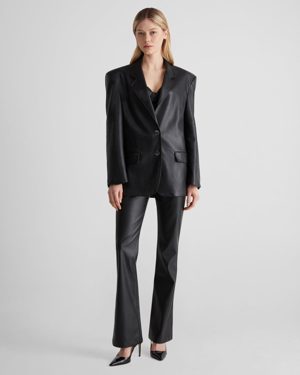 Alviani Blazer in black Eco-Leather
