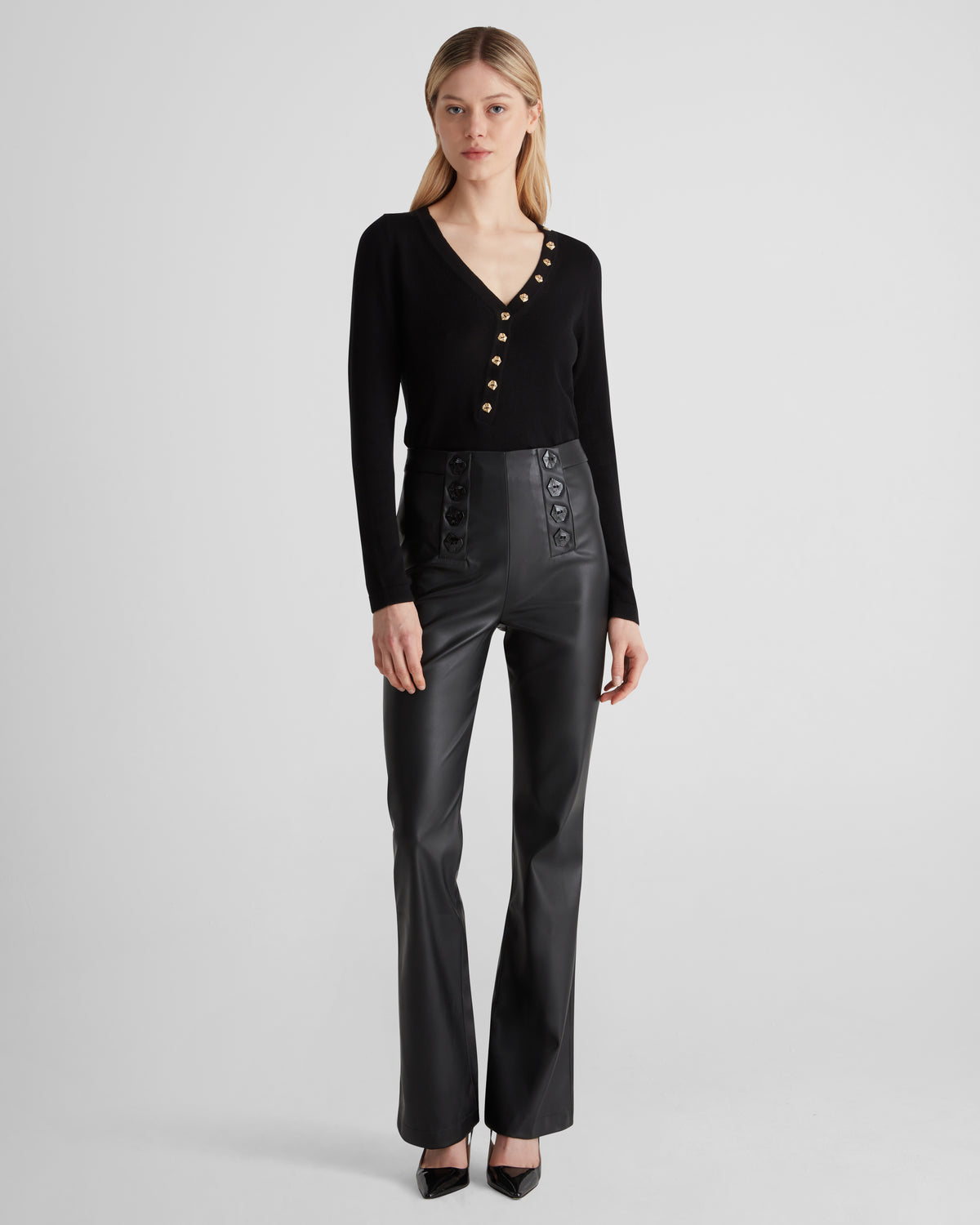 Rotella Knit Top in black Cashmere and Cotton