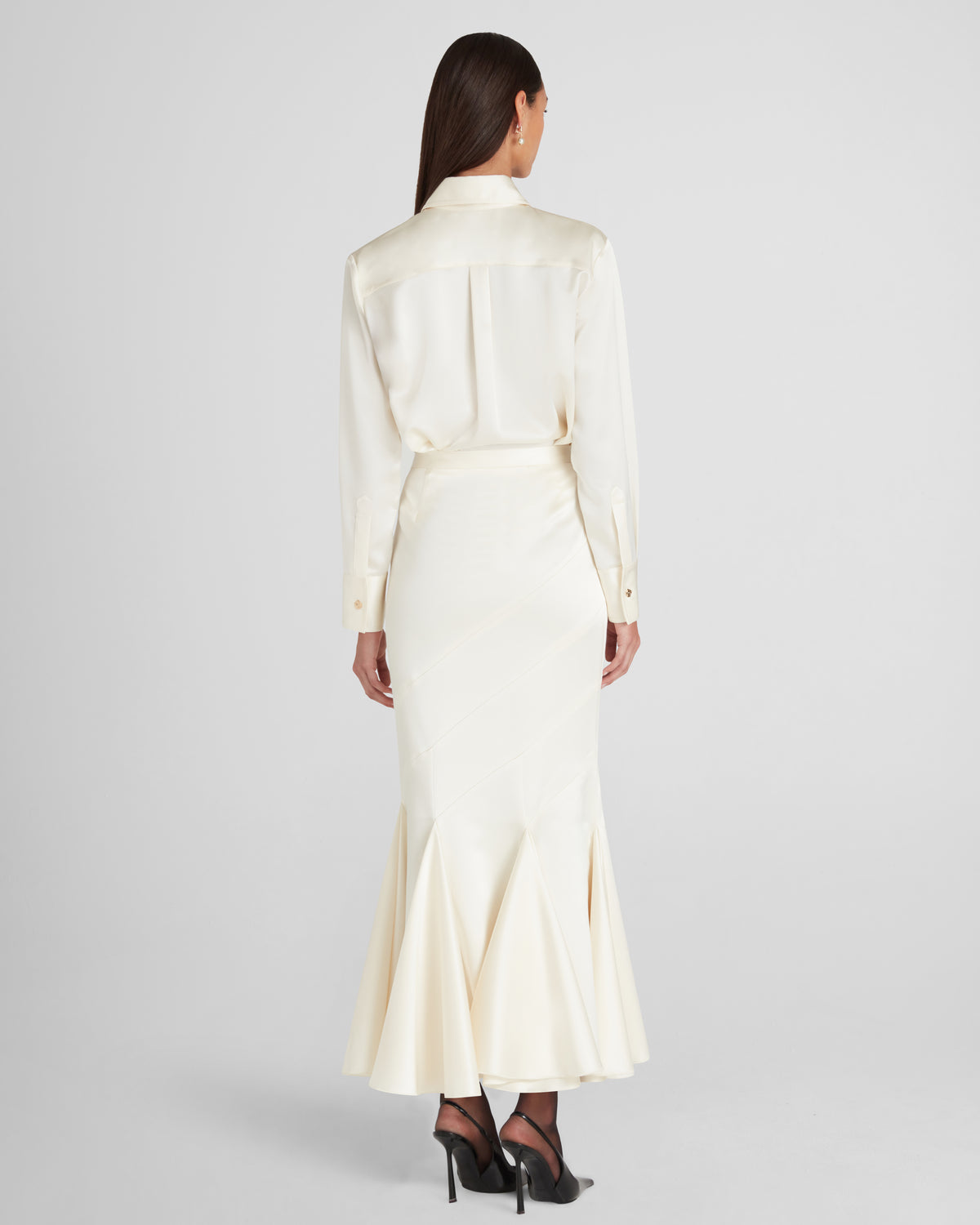 Gentileschi Skirt in ivory Cady Satin