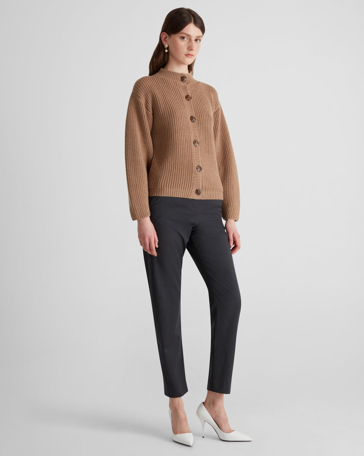 Mario Knit Cardigan in camel Zegna Cashwool® Merino Wool