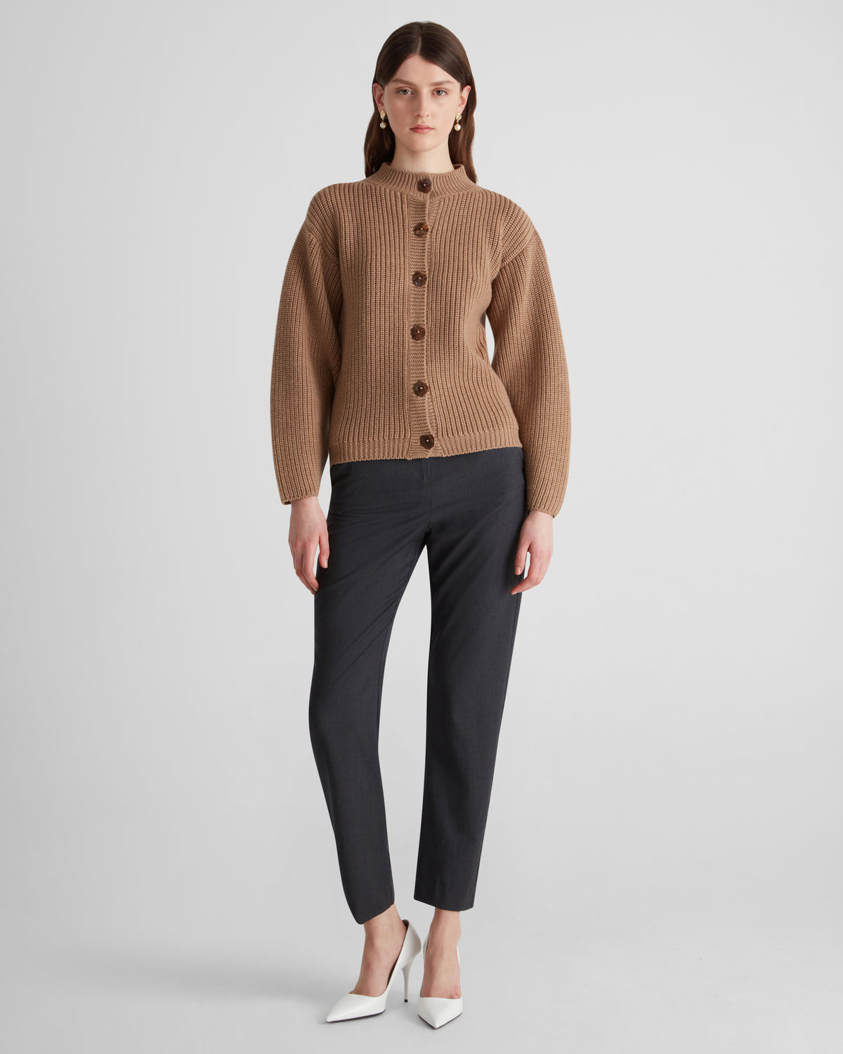 Mario Knit Cardigan in camel Zegna Cashwool® Merino Wool