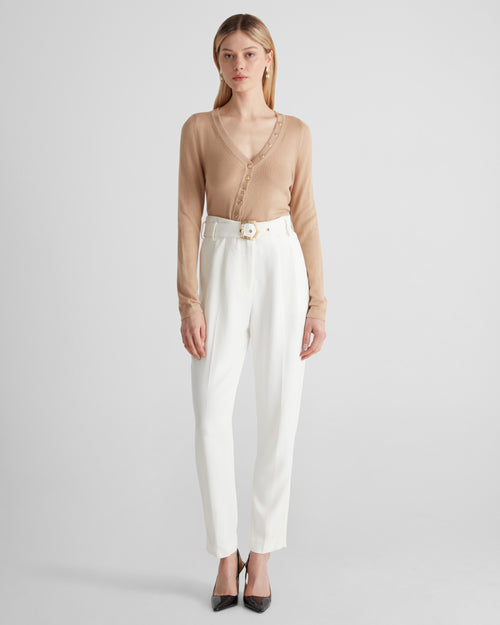 Rotella Knit Top in beige Cashmere and Cotton