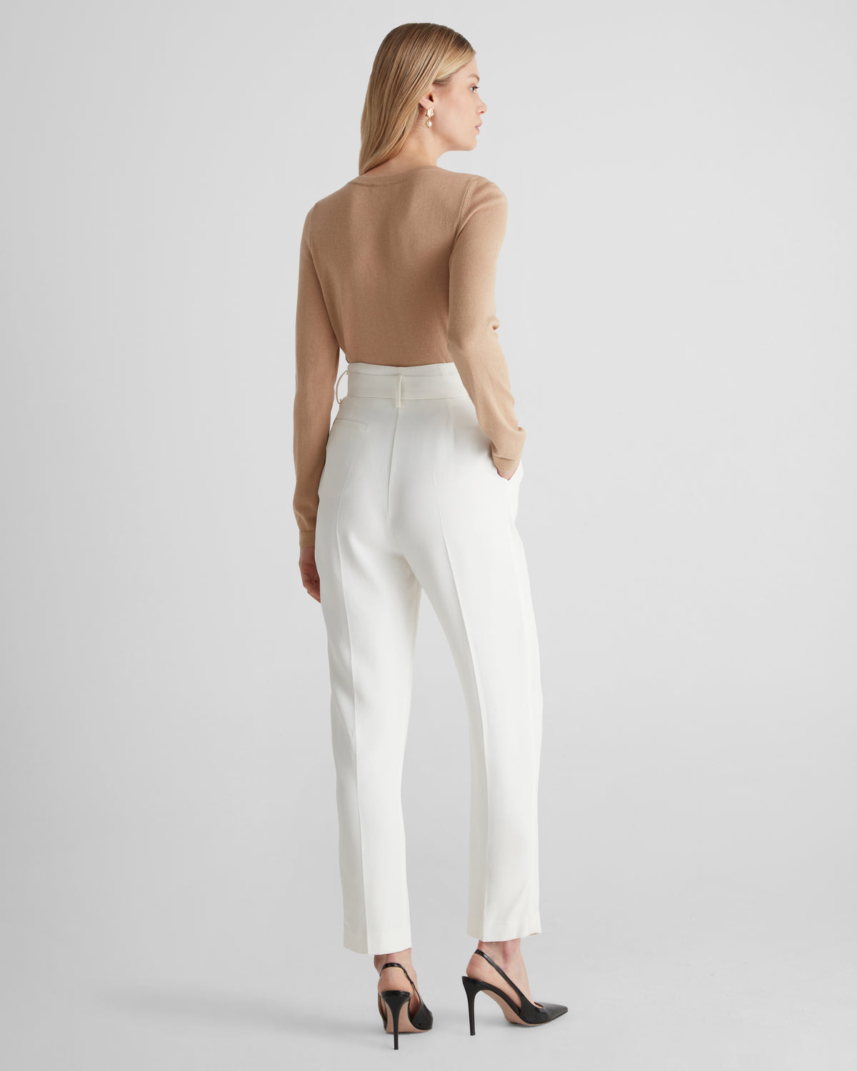 Rotella Knit Top in beige Cashmere and Cotton