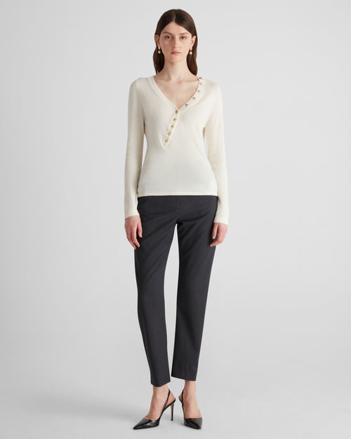 Rotella Knit Top in ivory Cashmere and Cotton