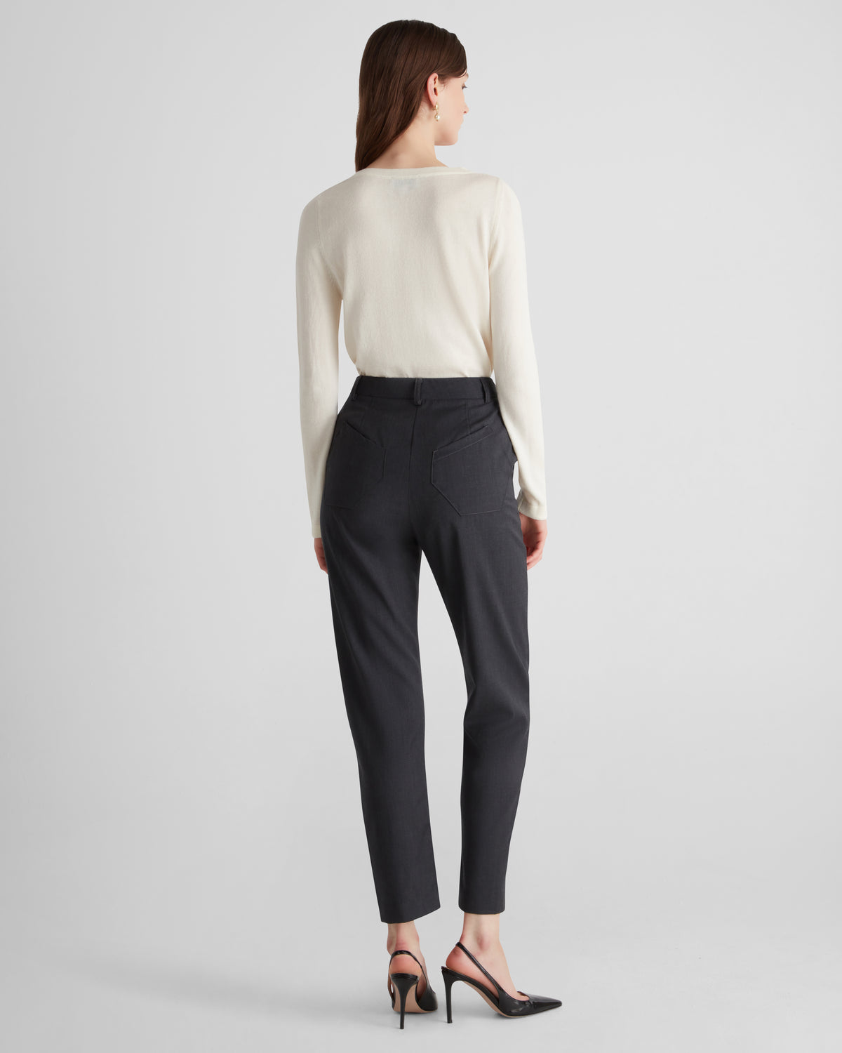 New York Trousers in grey Wool Crepe