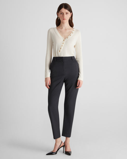 New York Trousers in grey Wool Crepe
