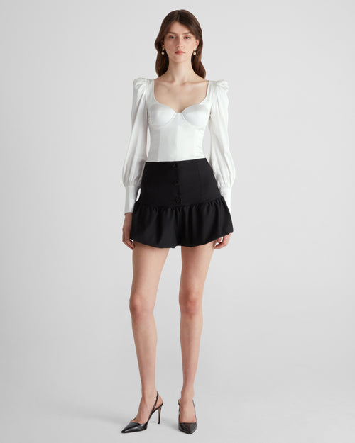 Morandi Blouse in ivory Silk Satin