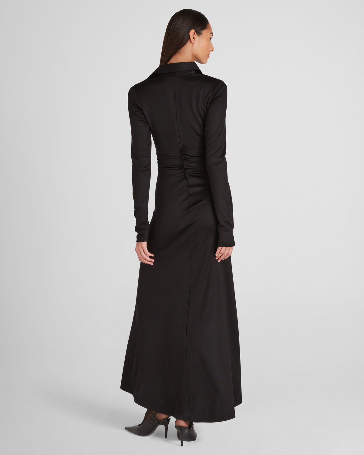 Deanna Dress in black Silk Jersey Sontuoso