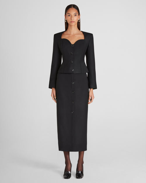 L'Eclaireur Blouse in black Wool Crepe