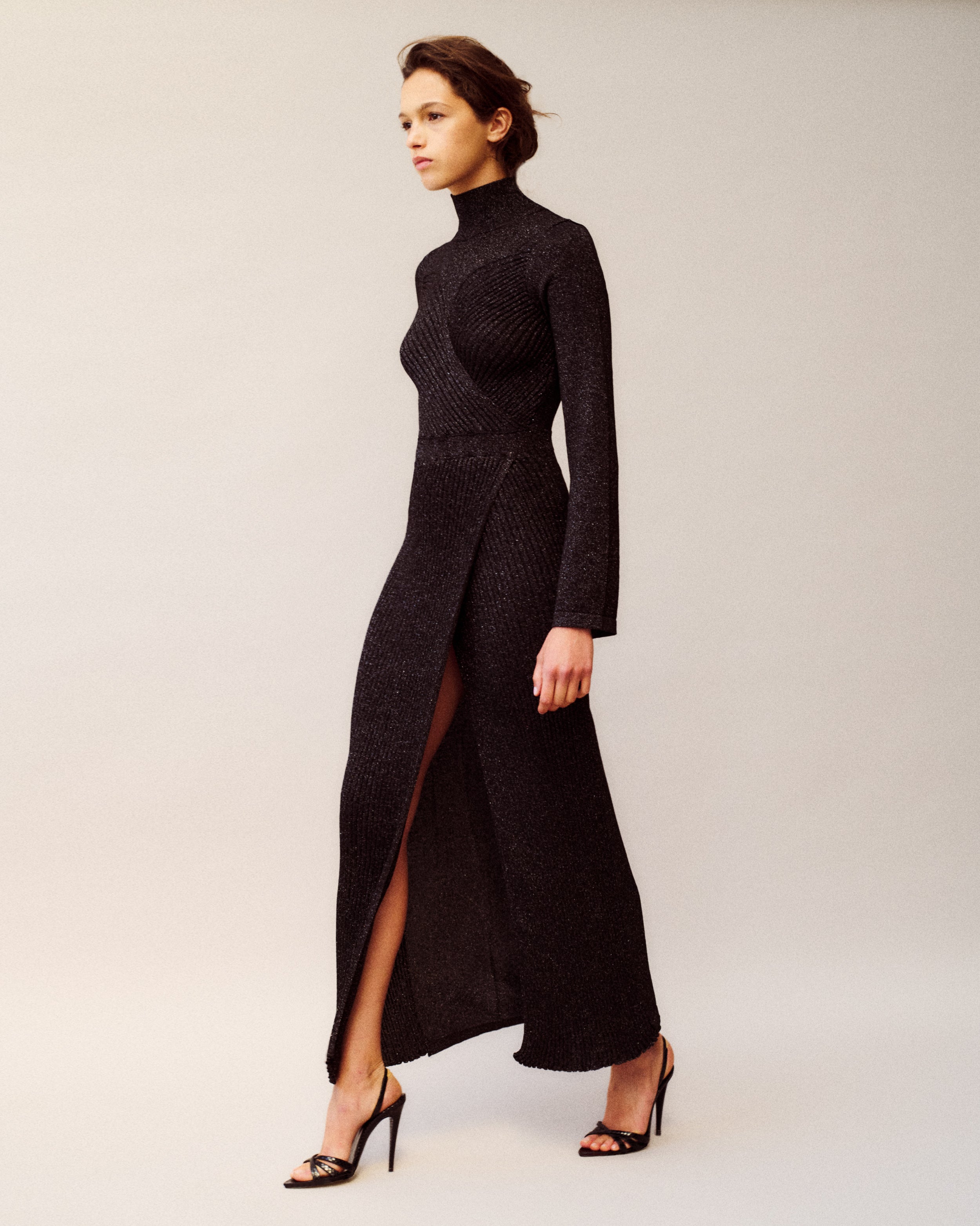 Hayez Knit Dress in black Lurex Viscose