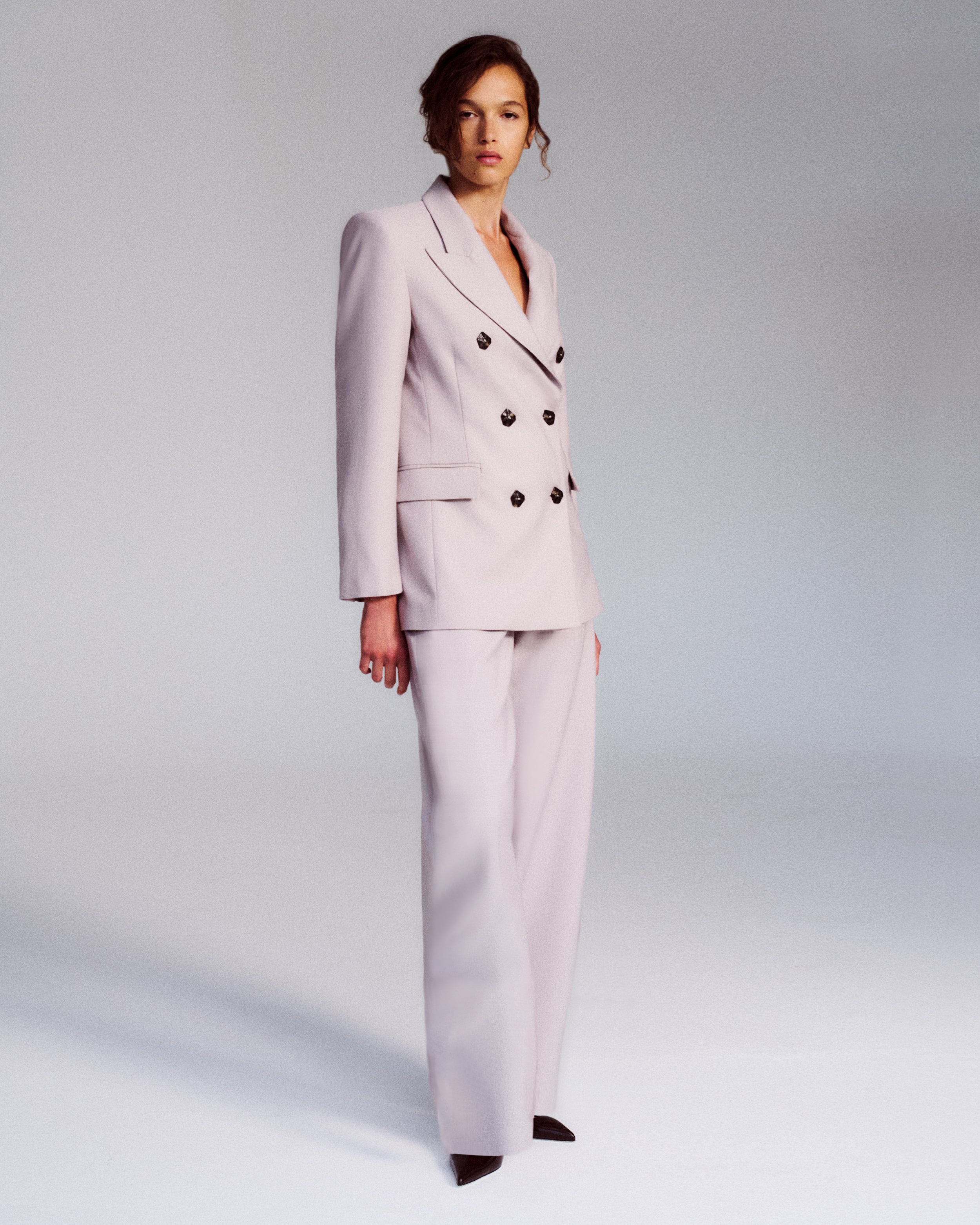 Keckler Trousers in taupe Wool Crepe