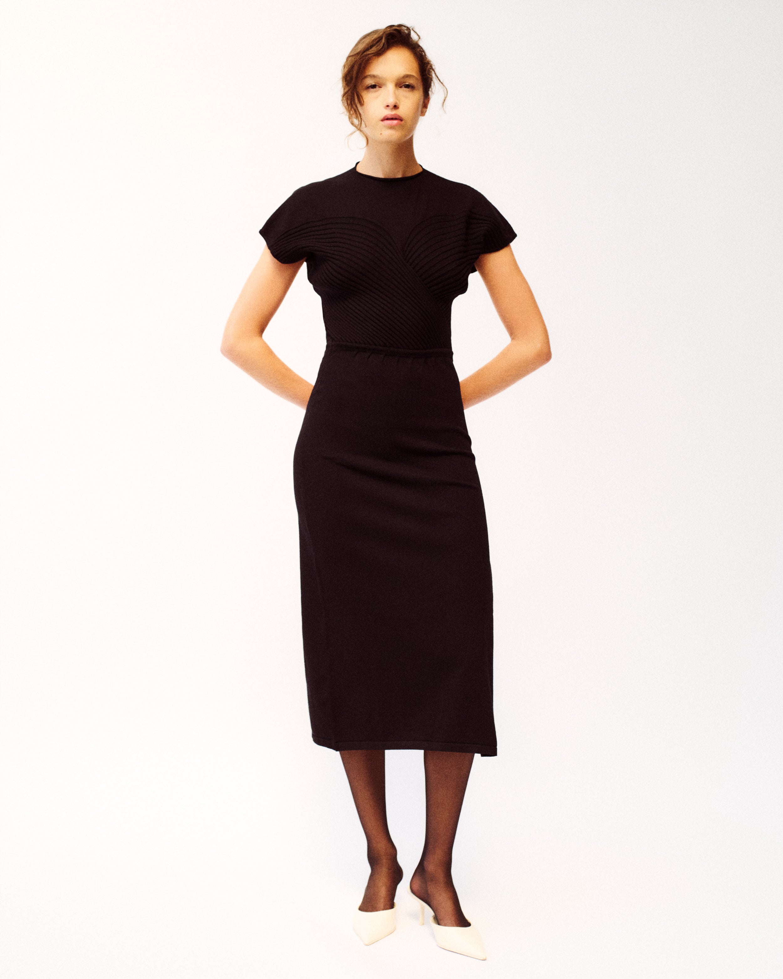 Accardi Knit Dress in black Viscose