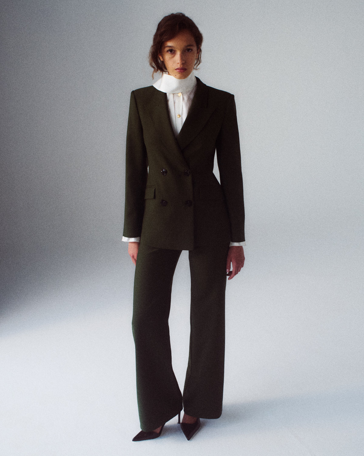 Sir Blazer in green Wool Crepe