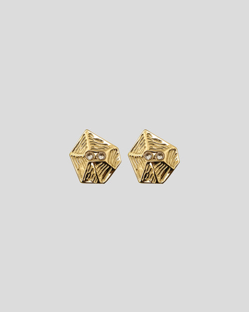 Mabel stud earrings with zirconia and a sculptural form