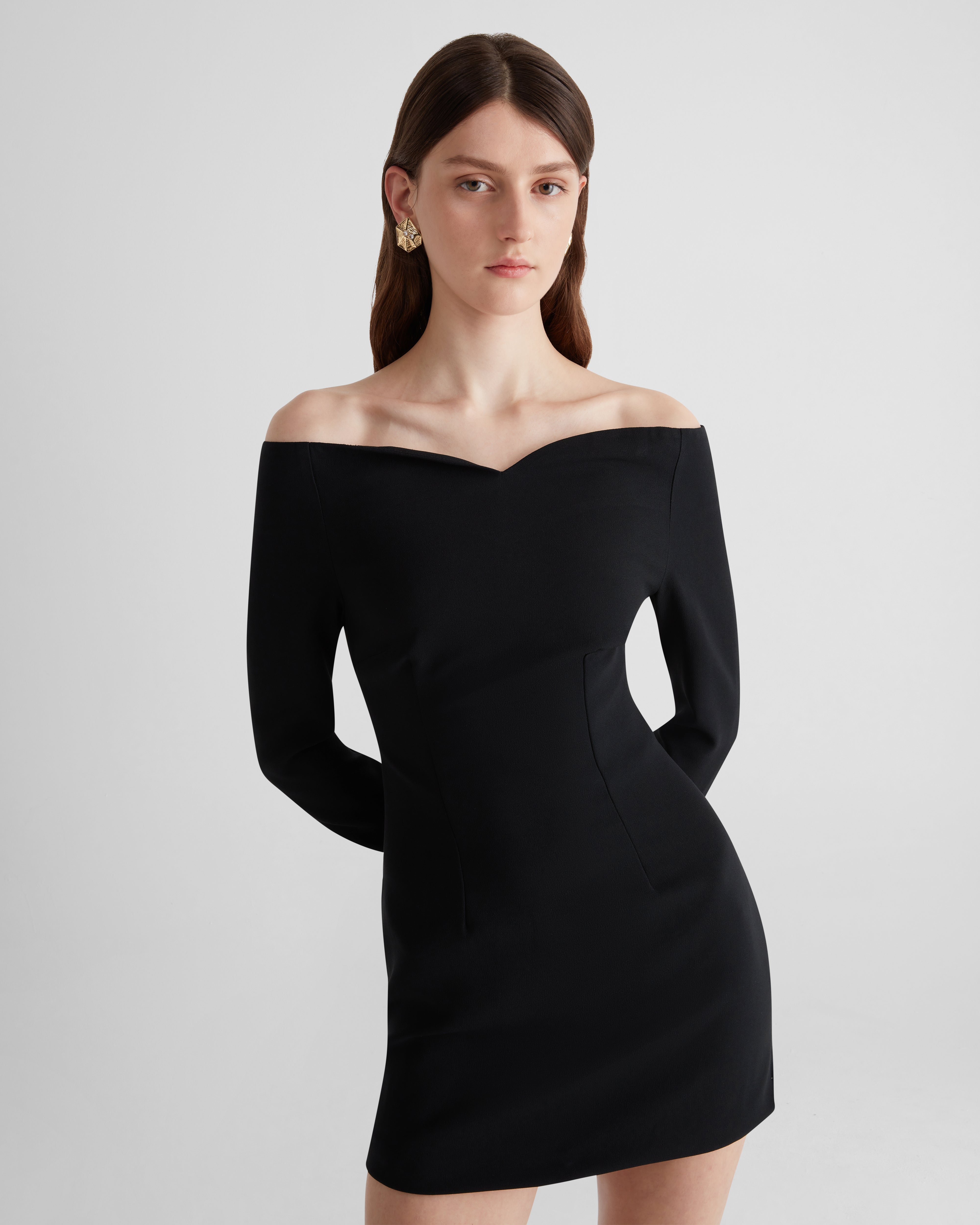 Marino dress off-the-shoulder intentional form