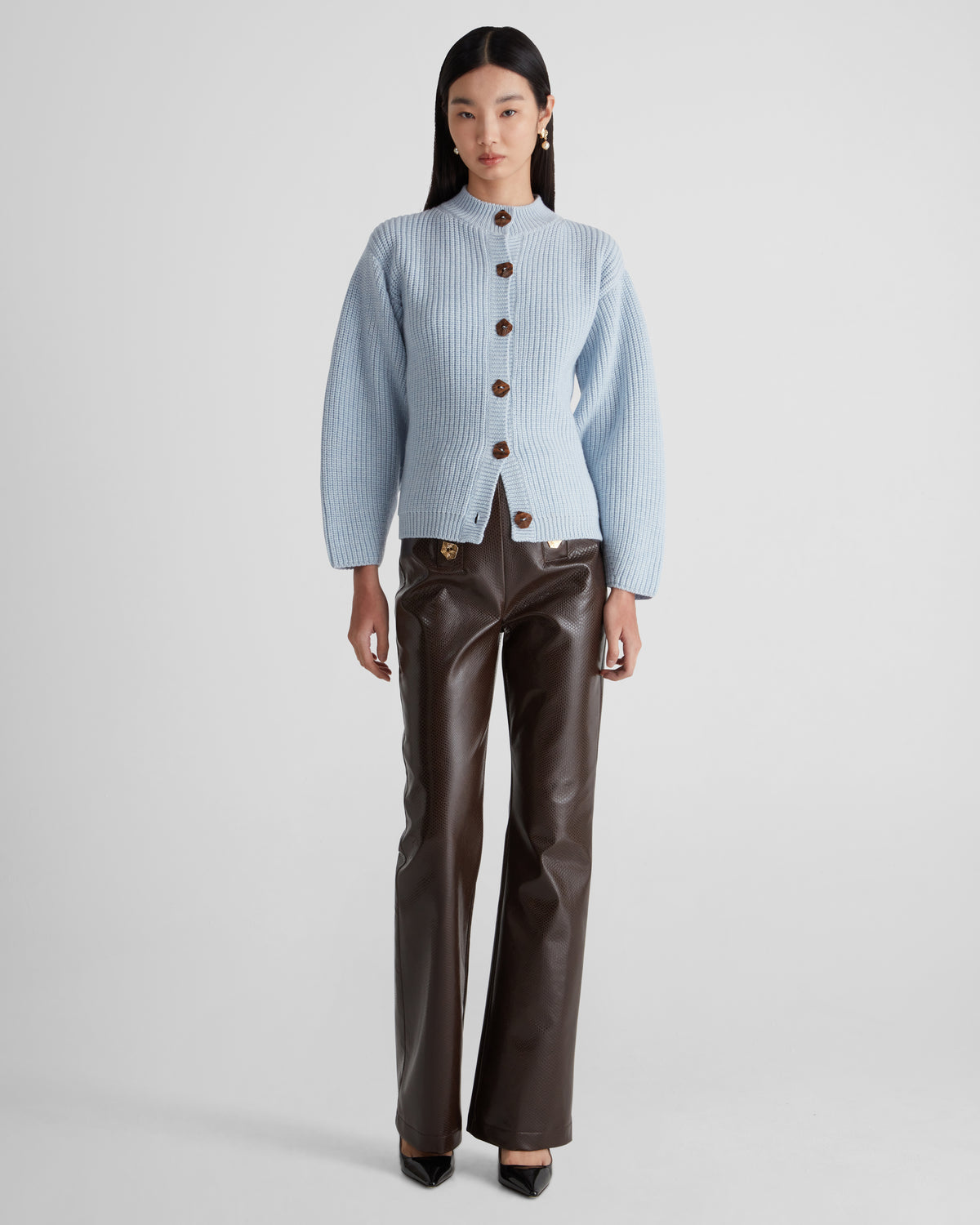 Mario Knit Cardigan in baby blue Zegna Cashwool® Merino Wool