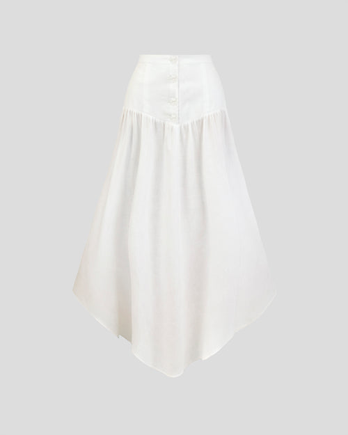 Marrakesh skirt in sculptural Sahara linen with a high waist