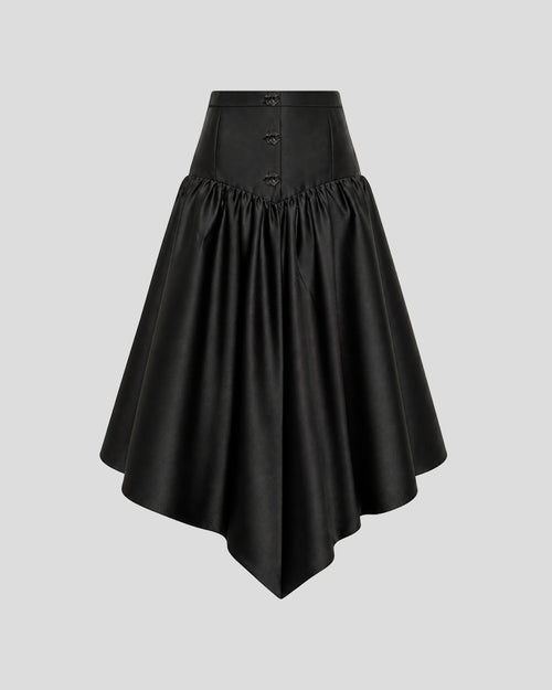 Marrakesh skirt in silk mikado with a sculptural hem
