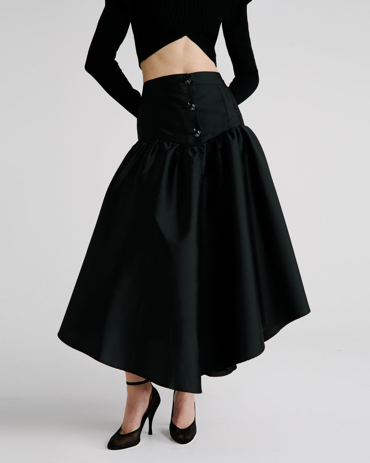Marrakesh Skirt in black Silk Mikado