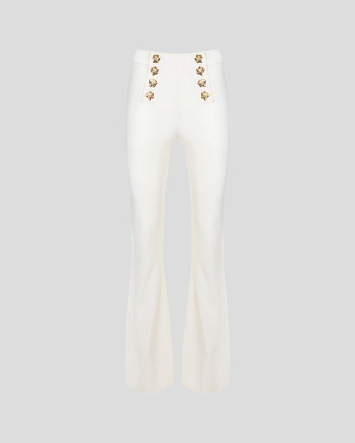 Matisse Trousers wool crepe sculptural flared leg