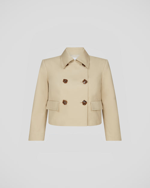 Mondino Jacket cropped cotton drill sculptural form
