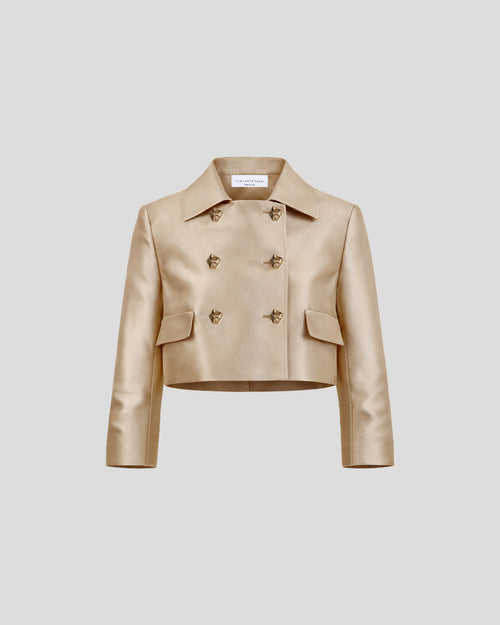 Mondino cropped jacket silk mikado intentional form