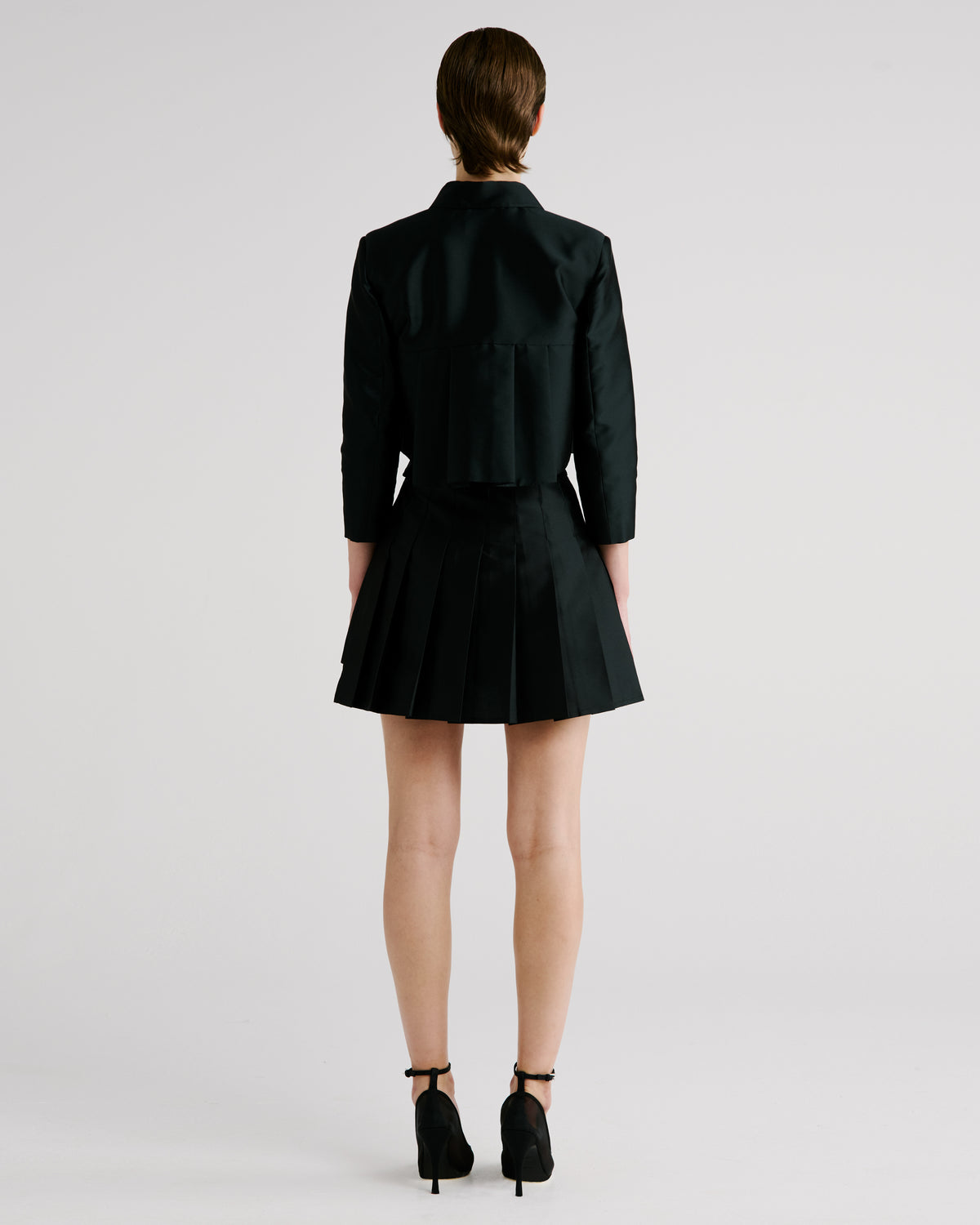 Mondino Jacket in black Silk Mikado