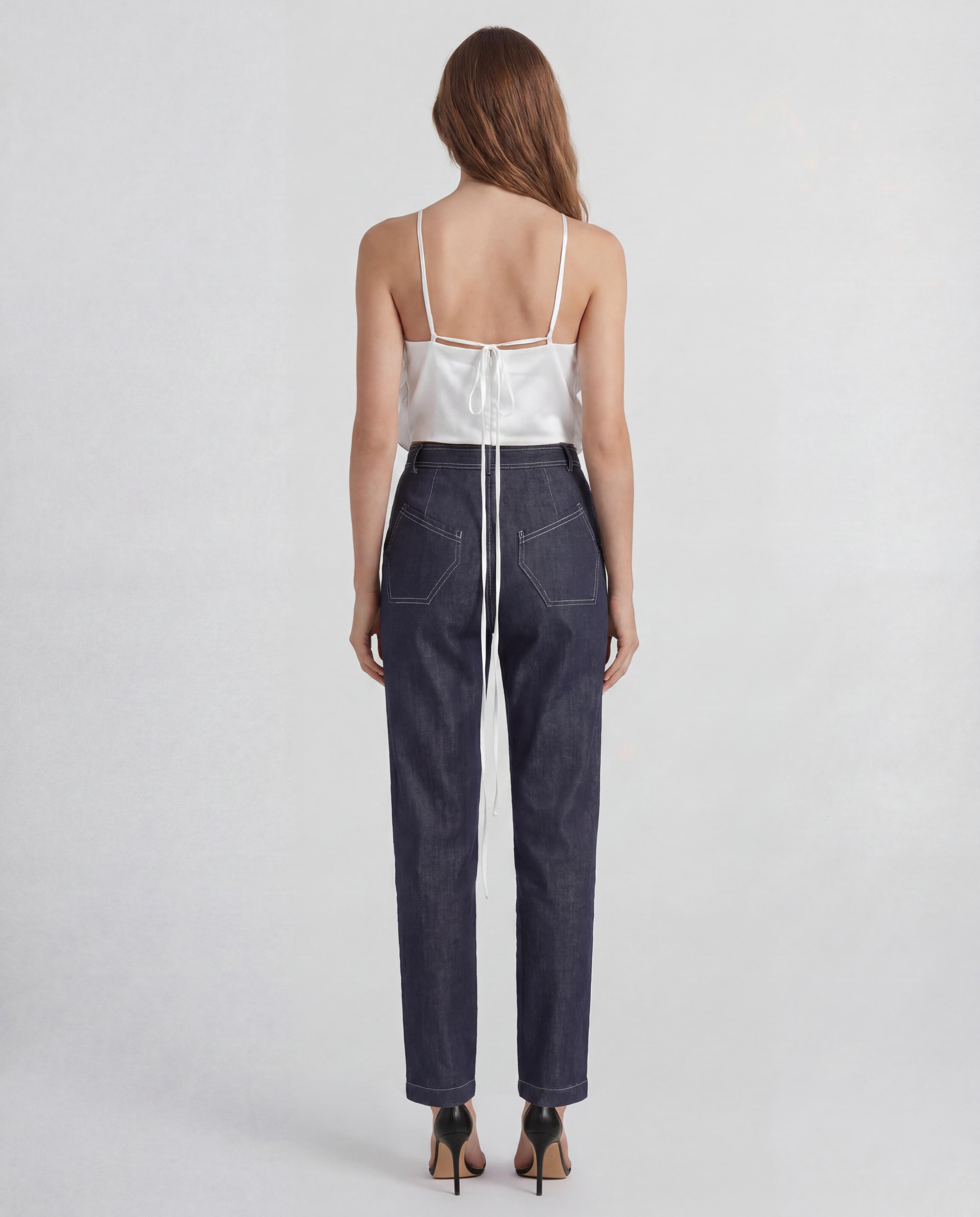 New York straight-leg jeans in sculptural organic denim