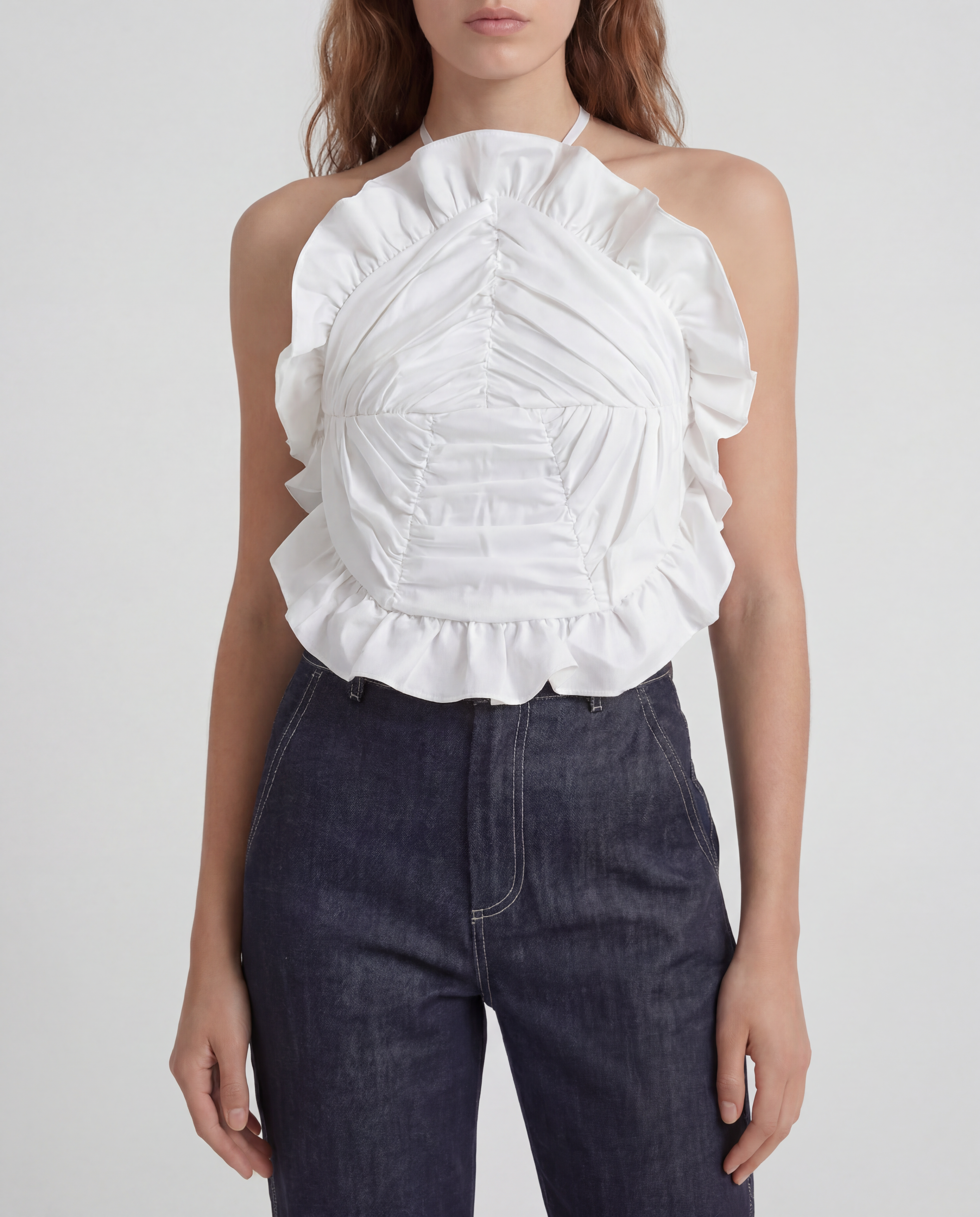 New York straight-leg jeans in sculptural organic denim