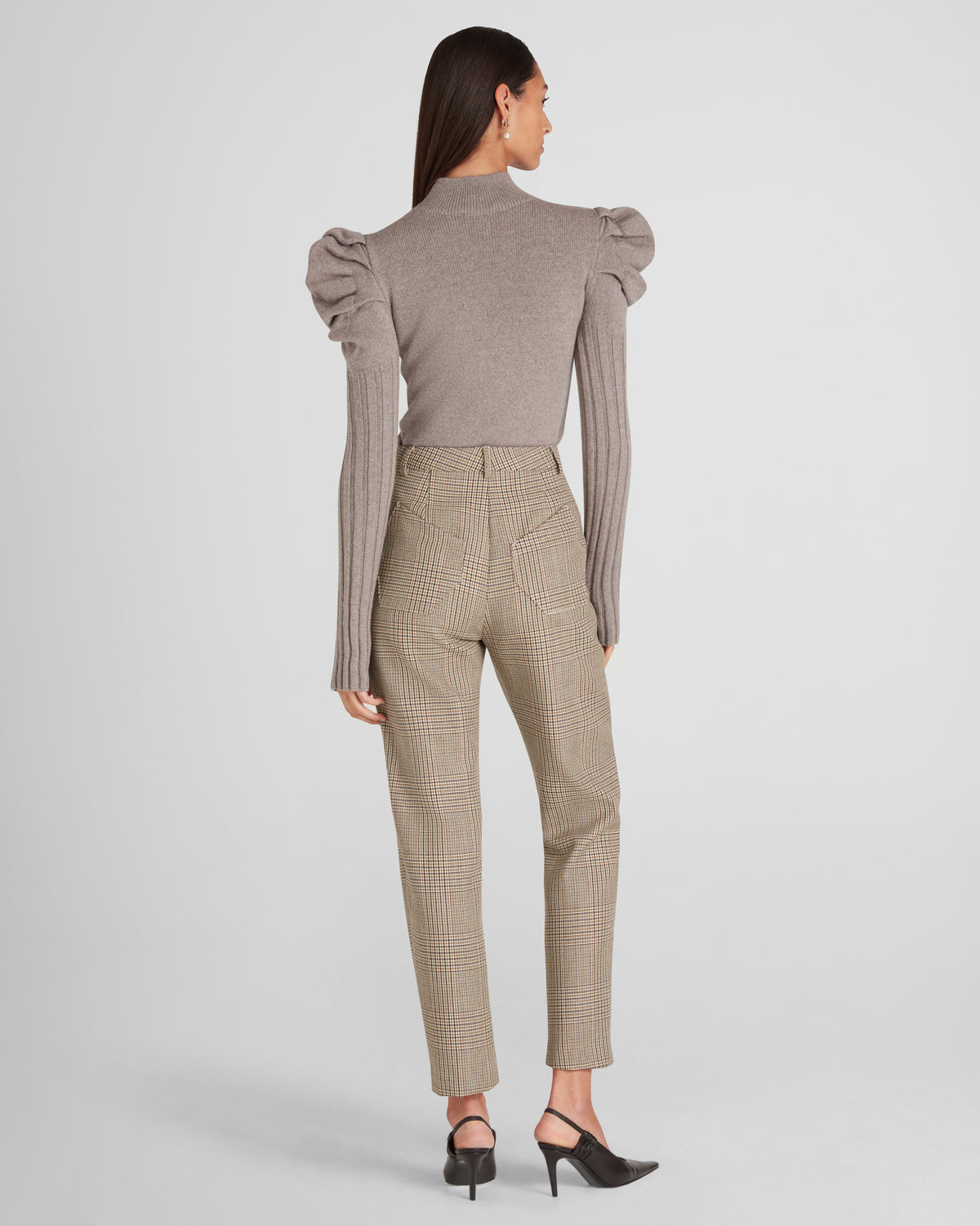 New York Trousers in houndstooth Wool Crepe