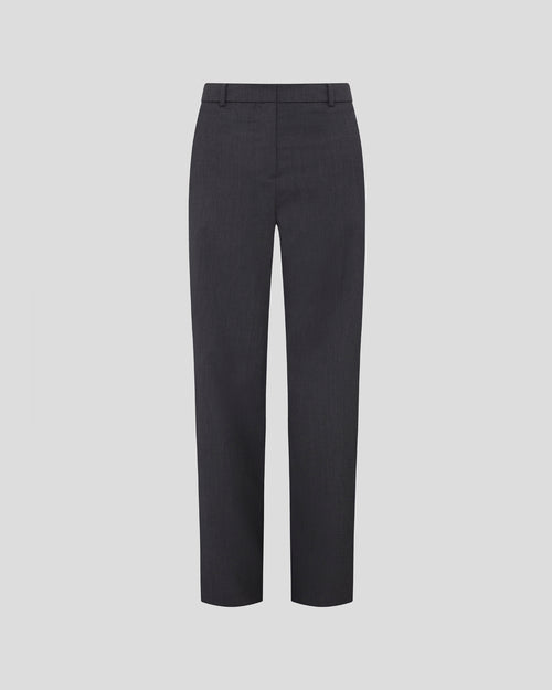 New York trousers in sculptural straight-leg crepe wool