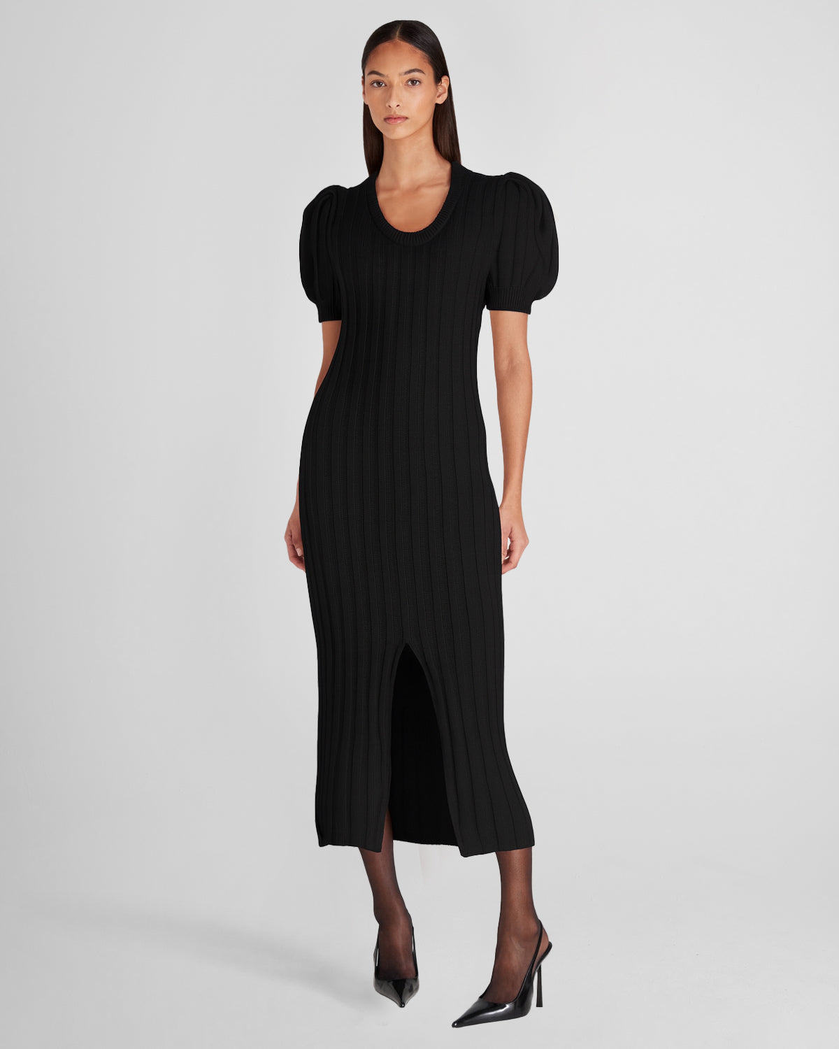 Ono Knitted Dress in textured ribbed Zegna merino wool