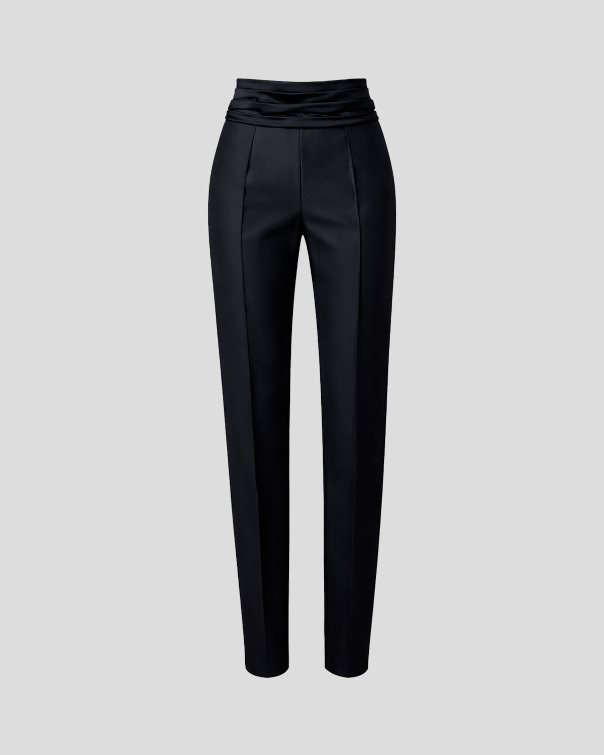 Otero Trousers in black Wool Crepe and Cady Satin