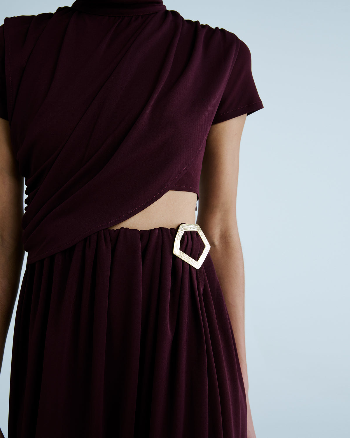 Pagani Dress in burgundy Crepe Jersey