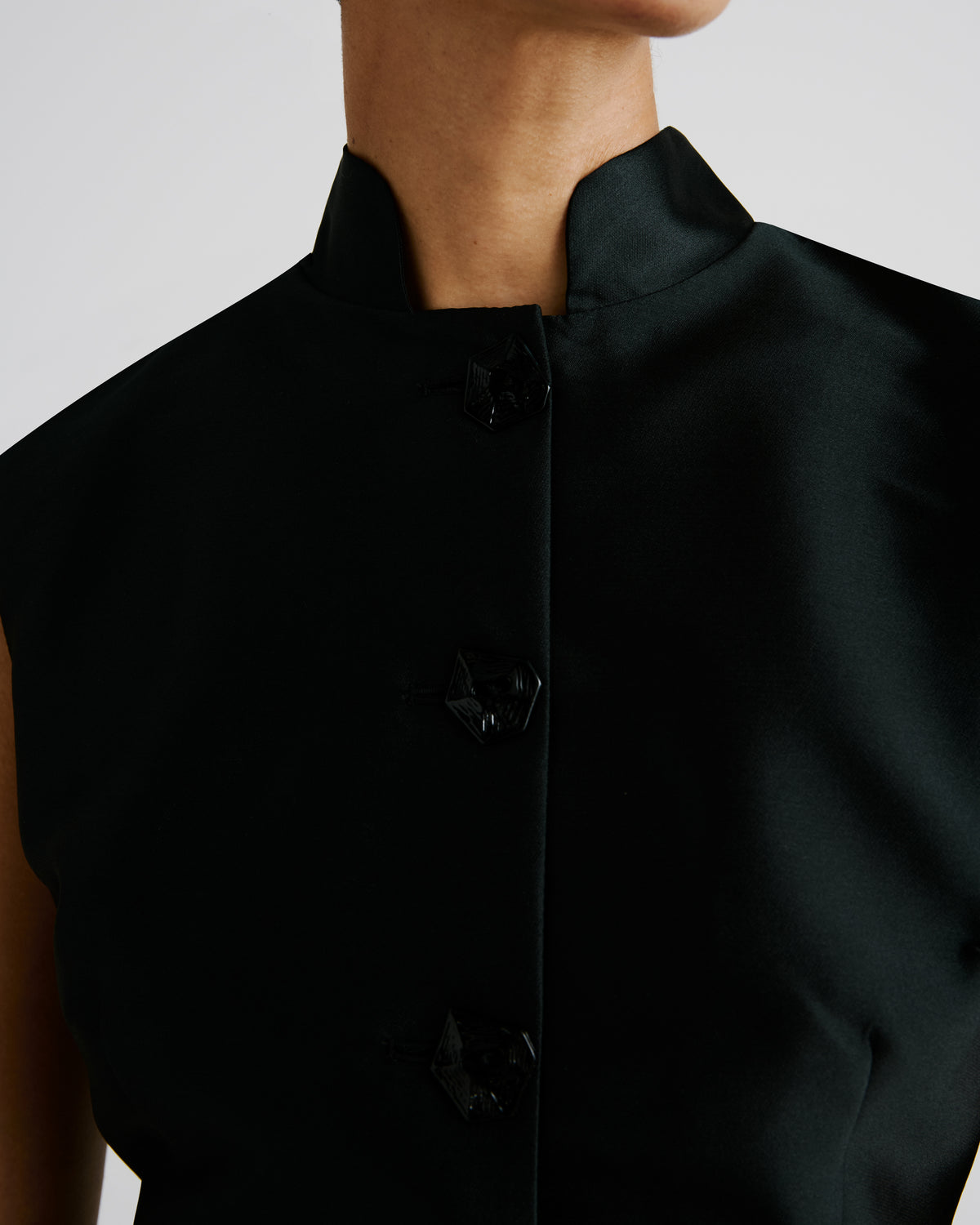 Paris Dress in black Silk Mikado