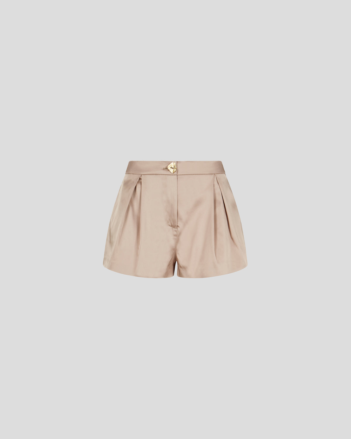 Pasolini shorts with sculptural pleats in cady satin