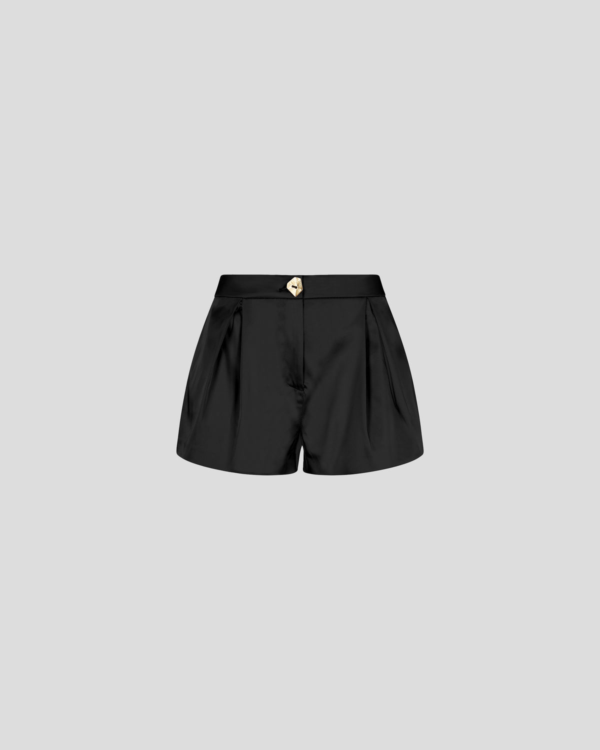 Pasolini shorts in cady satin with sculptural pleats