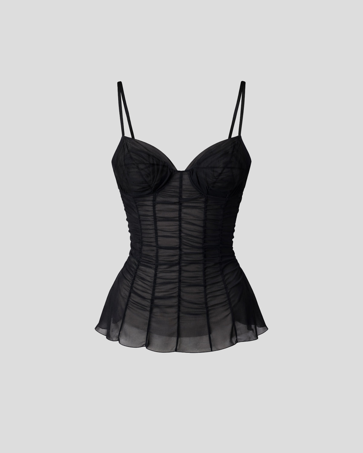Pensato Top in black Stretch Silk Georgette
