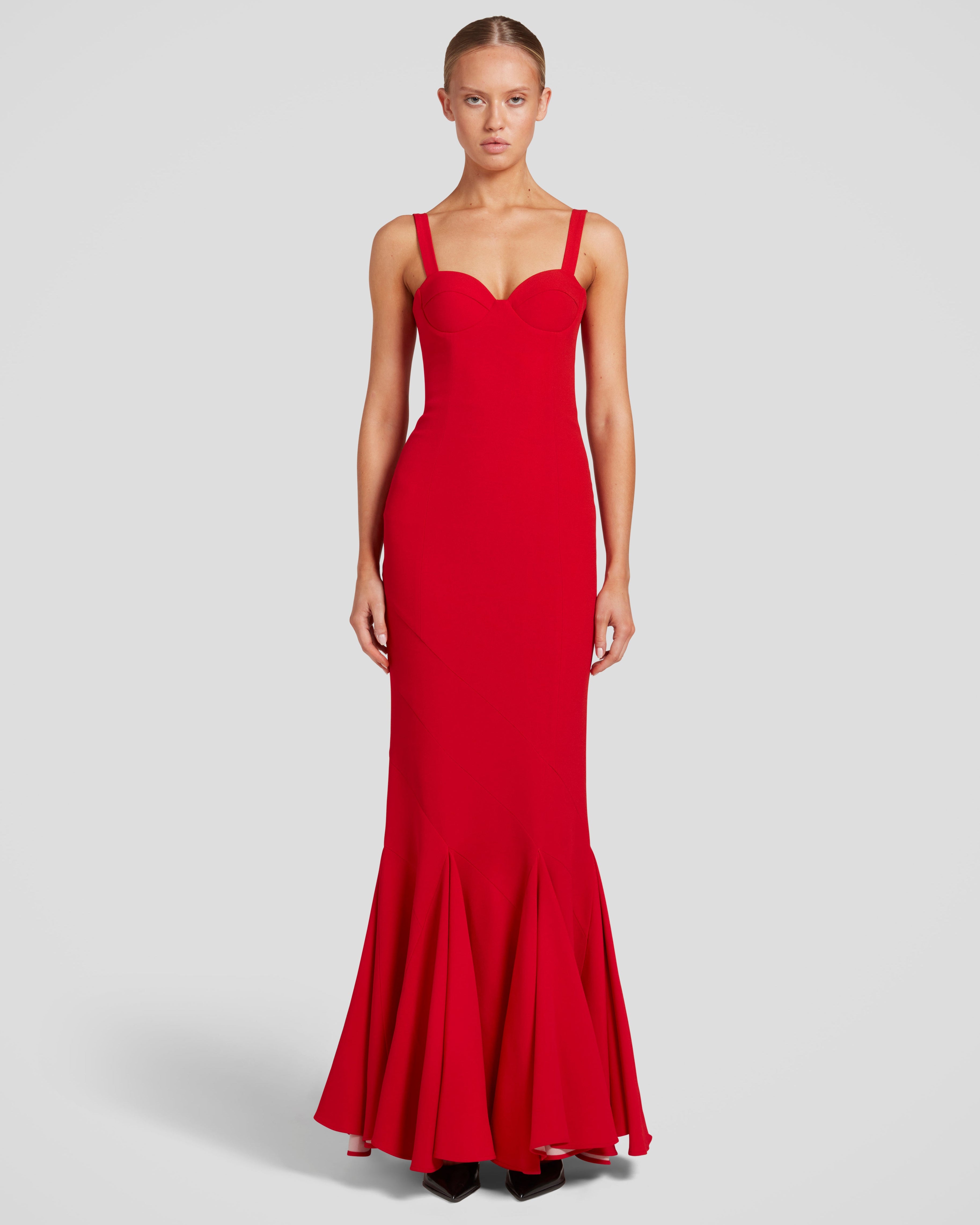 Petrarca dress with a sculptural bodice and intentional form