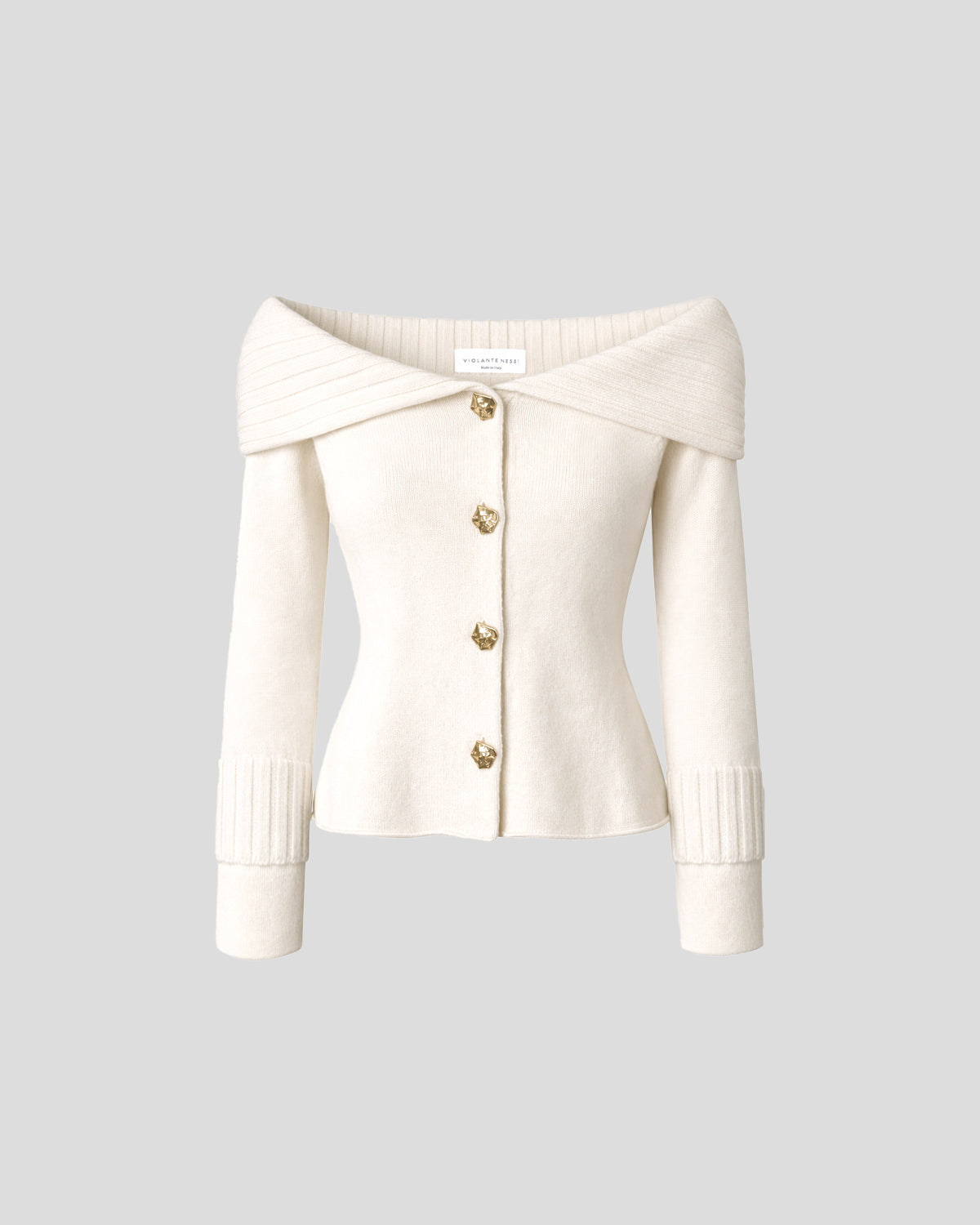Pope Knit Cardigan in ivory Zegna Cashwool® Merino Wool