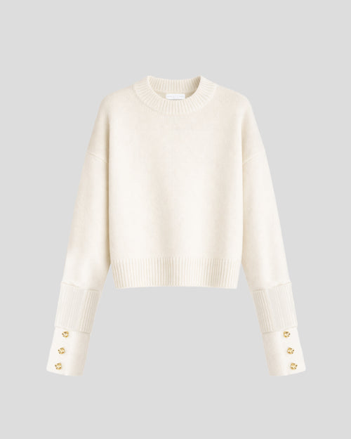 Aaron jumper in Zegna merino wool with gold plated buttons