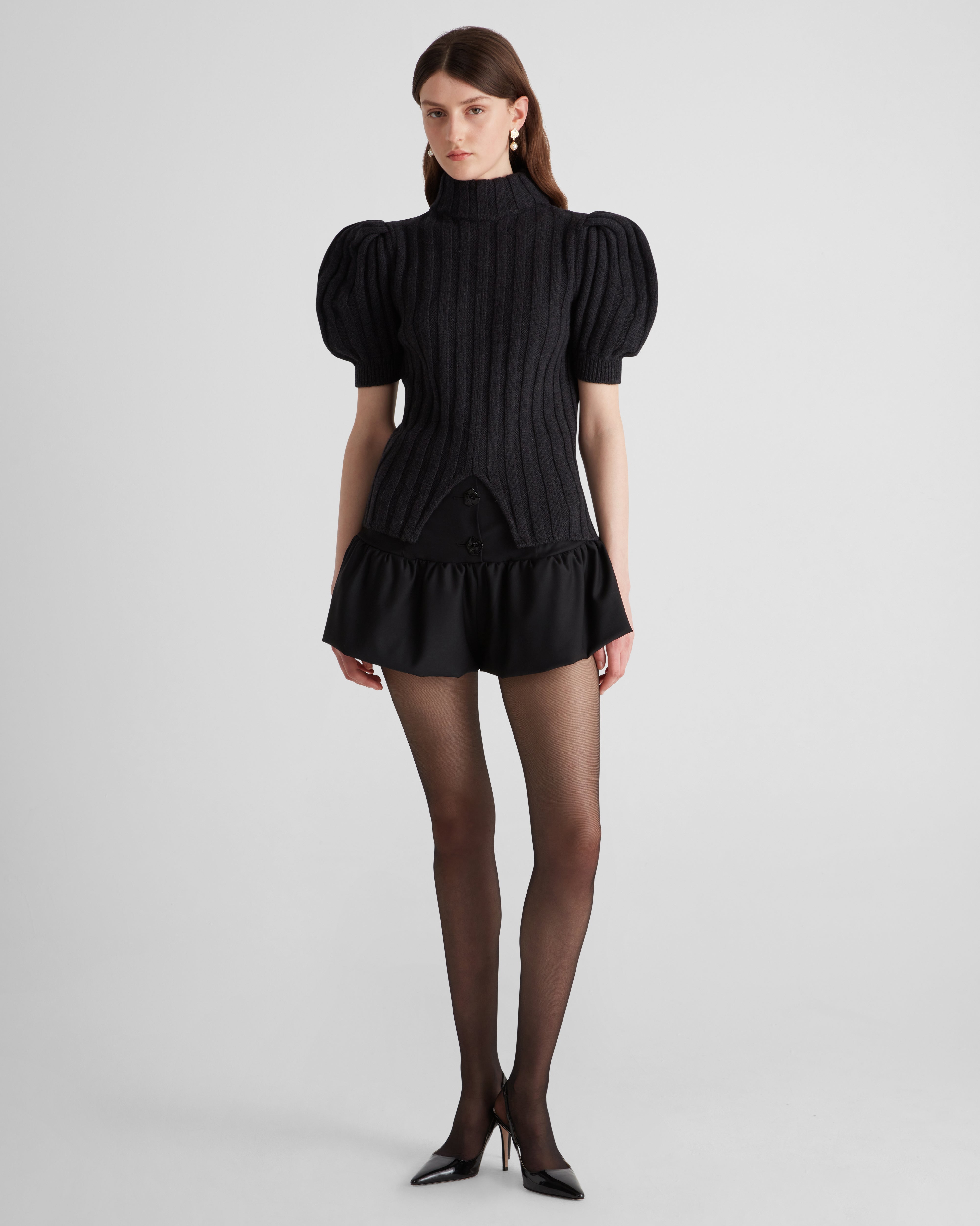 Riley Jumper in structured ribbed Zegna merino wool