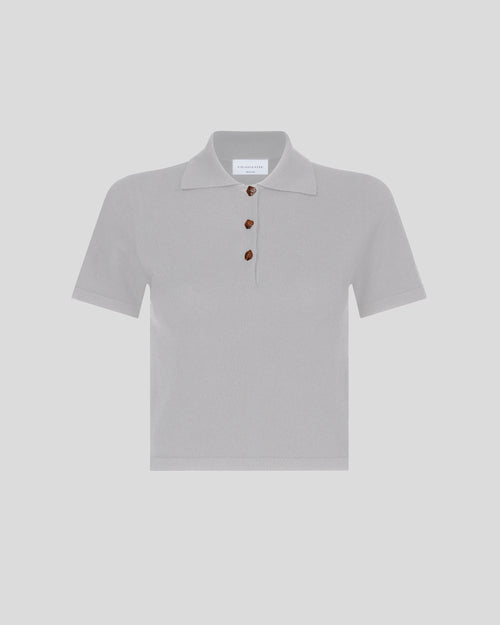 Roger knitted polo of measured elegance with horn buttons