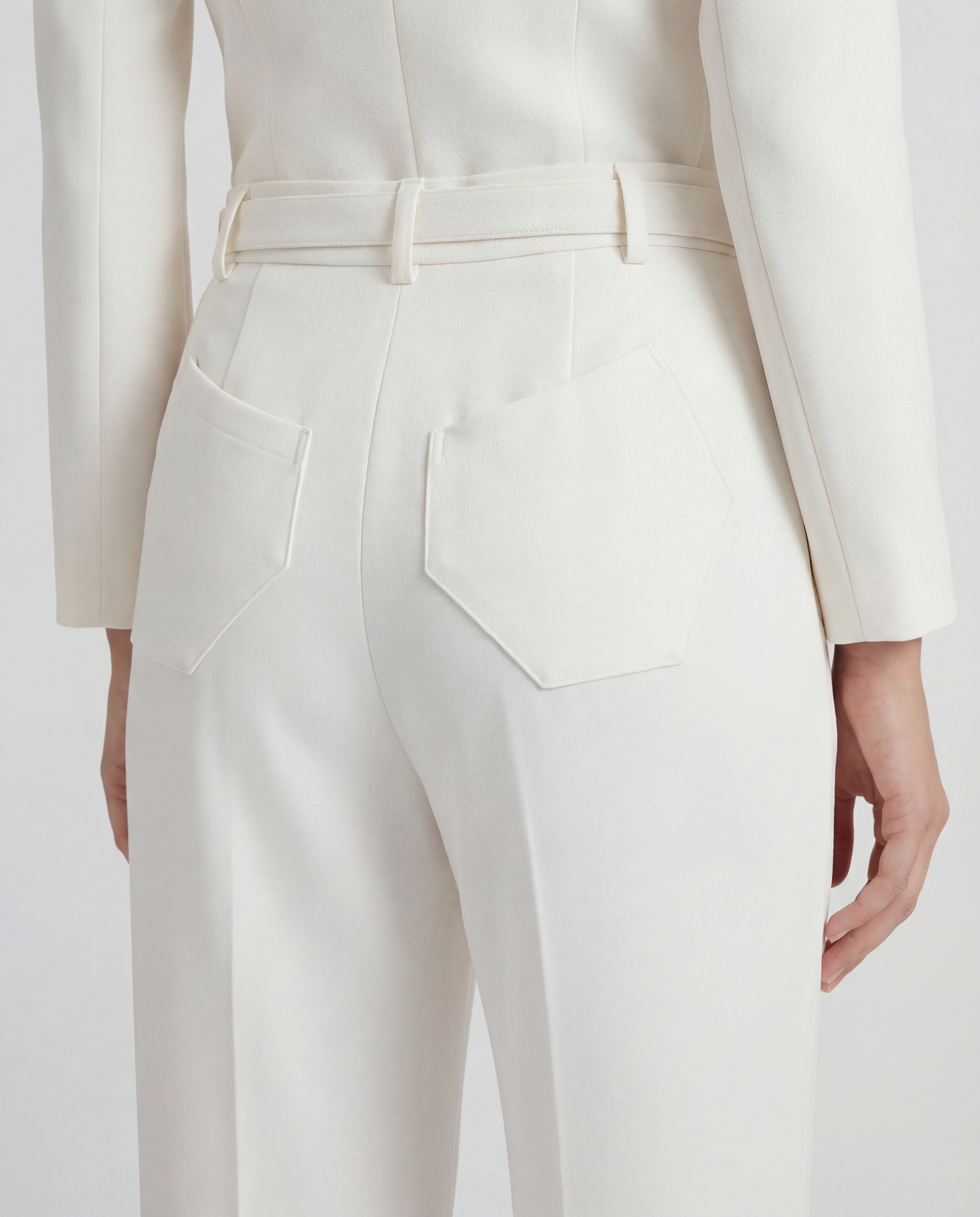 Rota trousers in double crepe wool with refined pleats