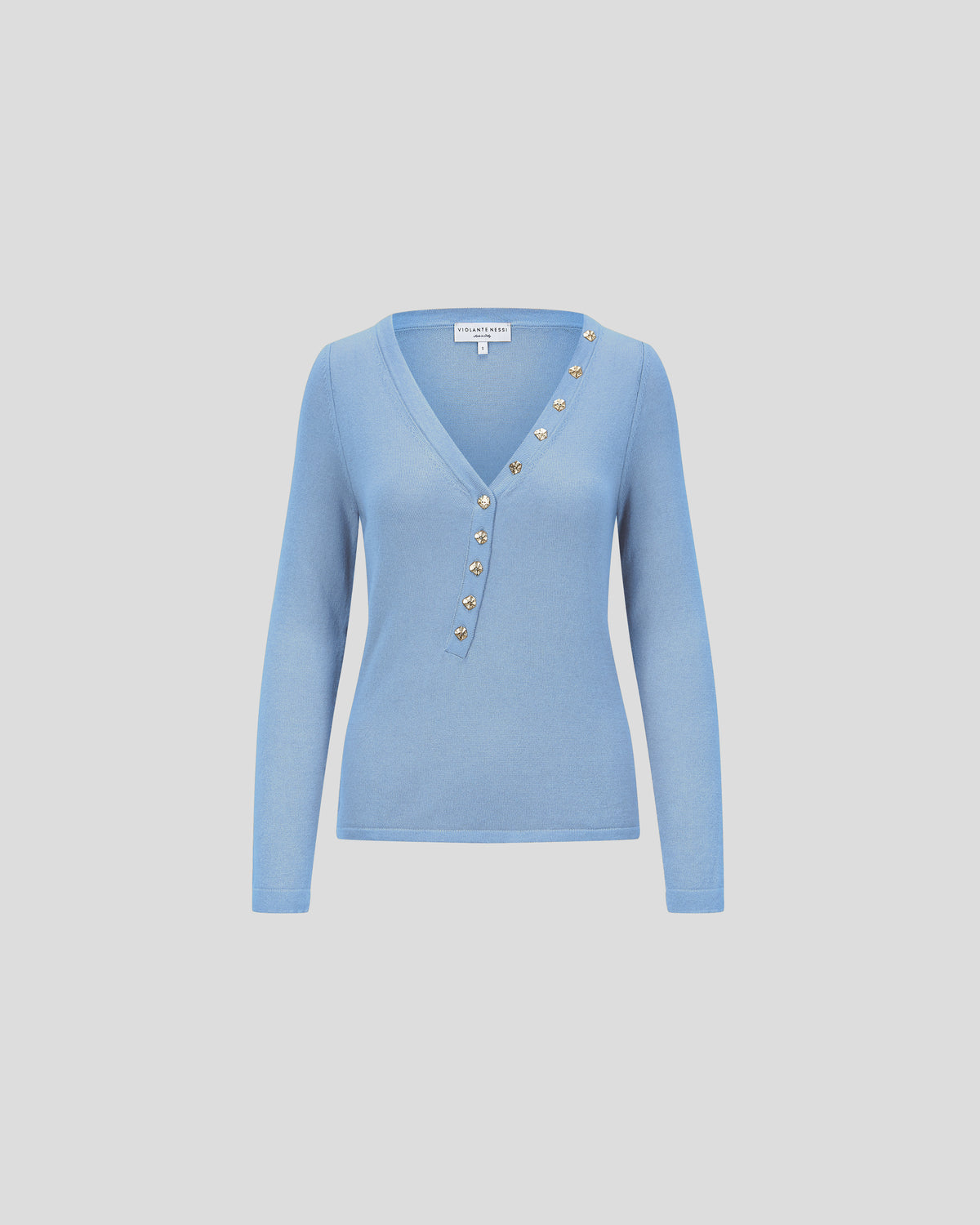 Rotella knitted top with a sculptural asymmetric closure